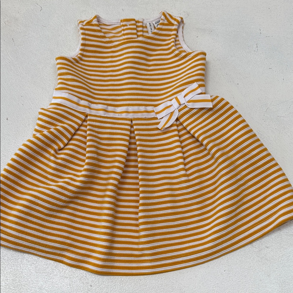Janie and Jack Yellow and White Kids Dress 6-12 m